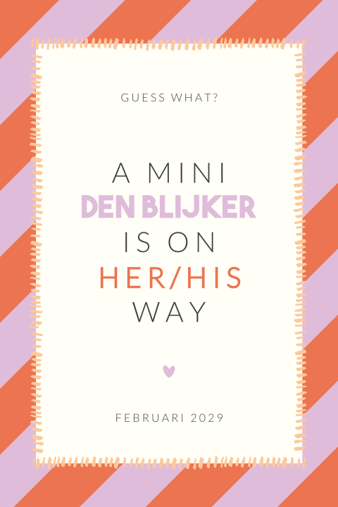 Zwangerschapsaankondiging " A mini on her/his way"