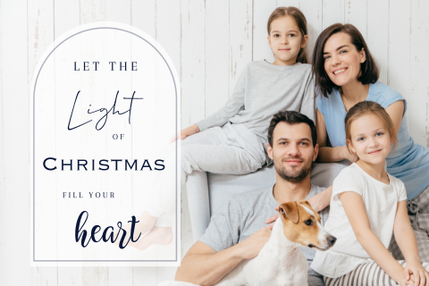 Christelijke kerstkaart met foto en tekst
