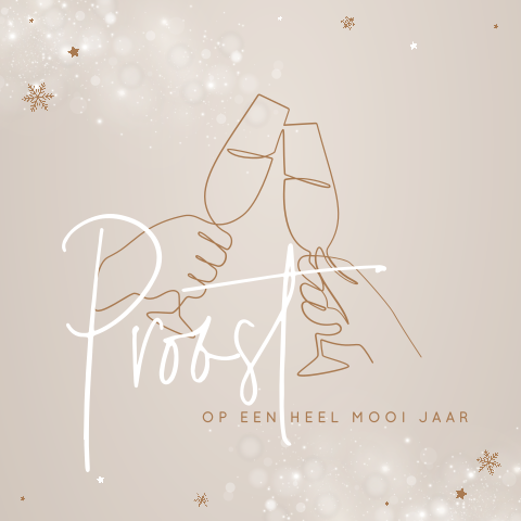 Kerstkaart "Proost op een heel mooi jaar!"