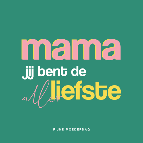 Moederdag kaart met vrolijke kleuren en lieve tekst