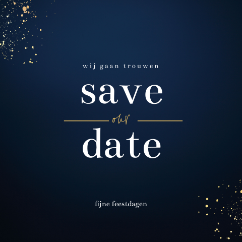 Strakke en moderne Save the Date kerstkaart