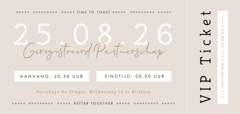 Nude ticketkaart geregistreerd partnerschap
