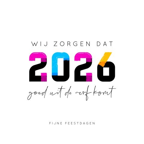 Verfstrepen kerstkaart zakelijk goed uit de verf