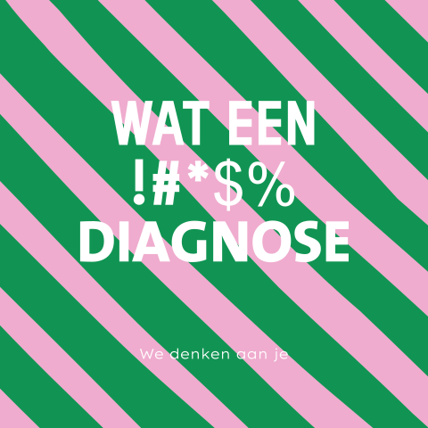 Kaart voor een nare diagnose met gekleurde strepen