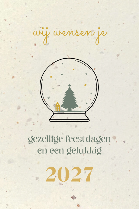 Duurzame kerstkaart met snowglobe voor het goede doel
