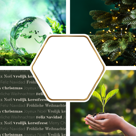 Zakelijke kerstkaart voor natuur en groen branche met uitsnede