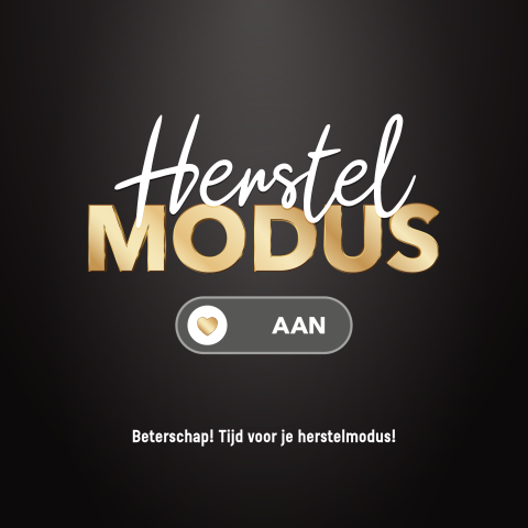 Herstel modus aan wenskaart beterschap met goudlook