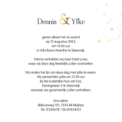 Trouwkaart Mr & Mrs met krijtbord en goudlook