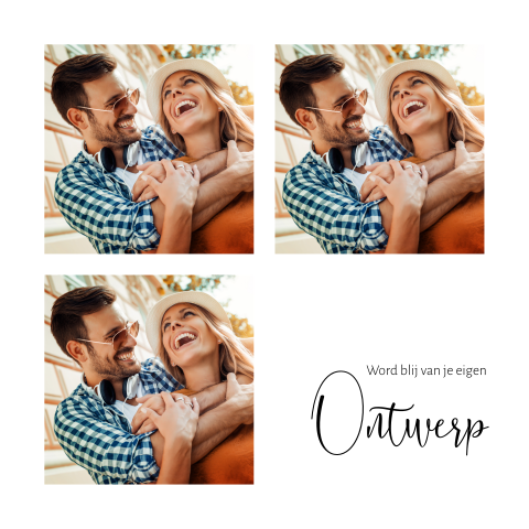 Zelf ontwerpen fotoframe met 3 foto's