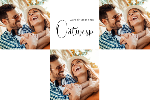 Zelf ontwerpen met fotoframe voor 3 foto's speels