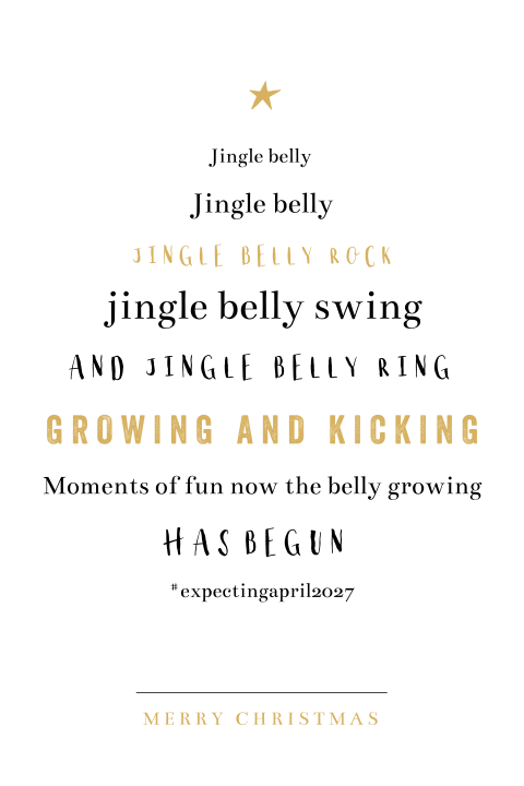 Kerst Jingle Belly aankondiging zwangerschap