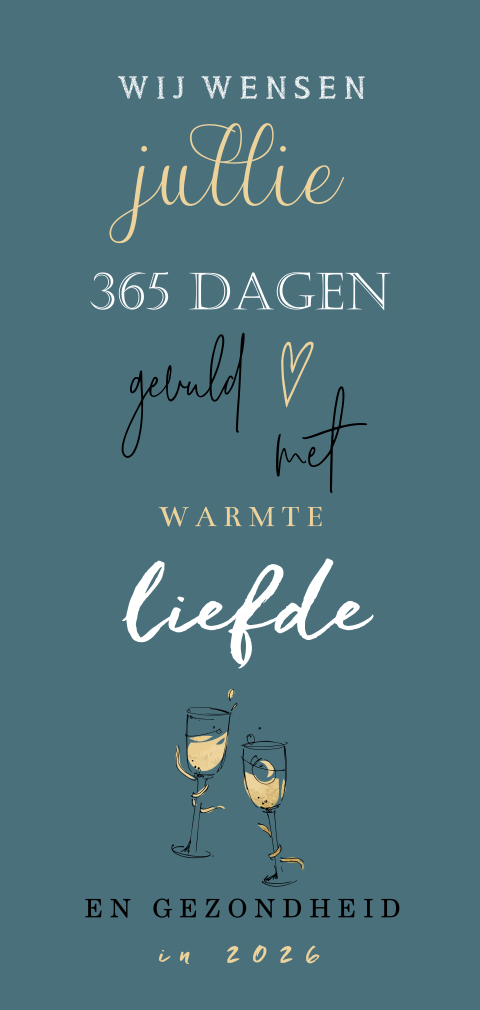 Handlettering kerstkaart met tekst en doodle glazen