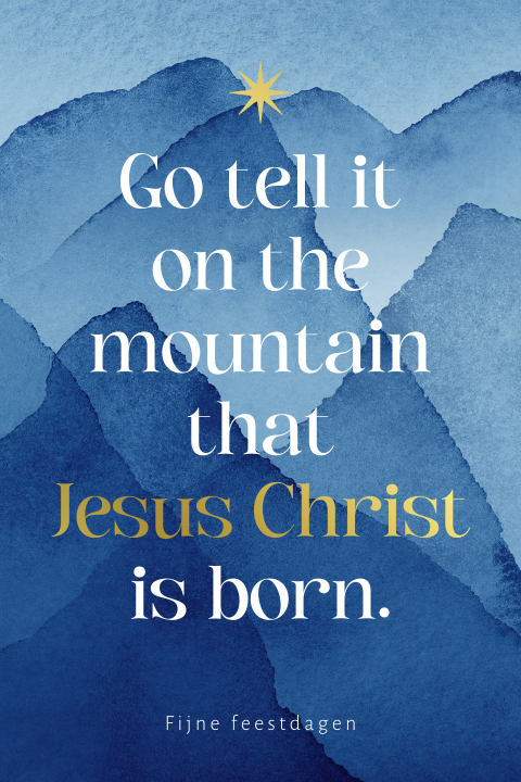 Christelijke kerstkaart met christelijke tekst, aquarel en folie