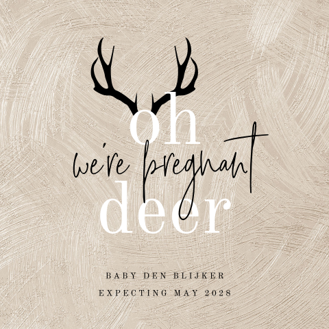 Hippe kerst zwangerschapsaankondiging " Oh deer, we're pregnant"