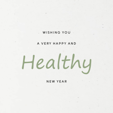Healthy New Year zakelijke kerstkaart duurzaam papier