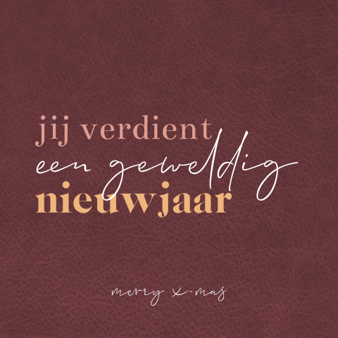 Jij verdient een geweldig nieuwjaar rondhoek kerstkaart