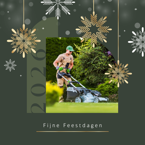Kerstkaart zakelijk natuur en groen branche met foto en ijskristallen