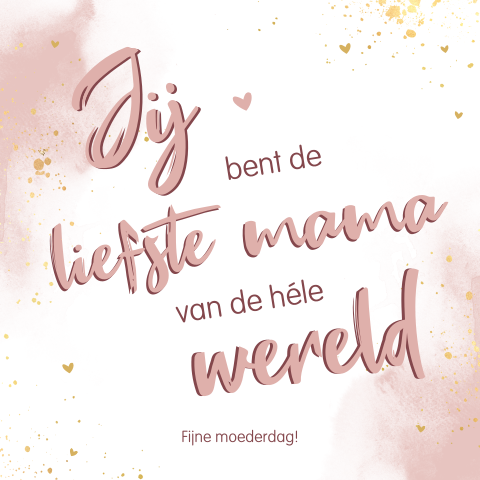 Moederdagkaart met lieve tekst en aquarel