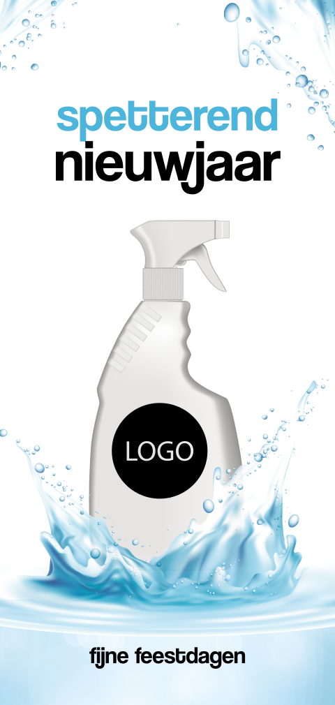 Spetterende zakelijke kerstkaart schoonmaak met logo