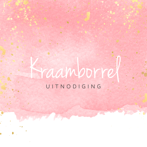 Kraamborrel hart met goudspetters