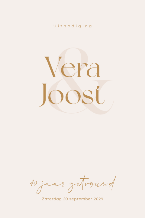 Rustige en stijlvolle jubileumkaart 40 jaar getrouwd