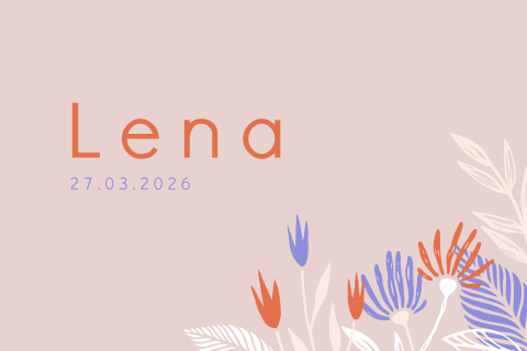 Kleurrijk meisjes geboortekaartje met bloemen