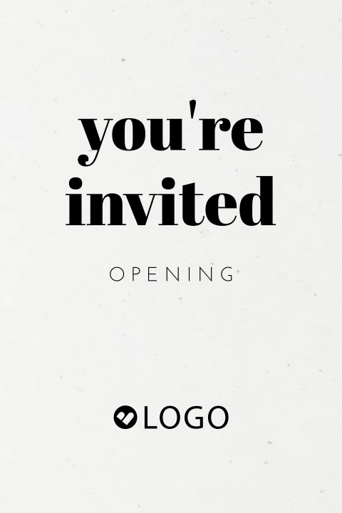 Duurzame zakelijke uitnodiging met eigen logo you're invited