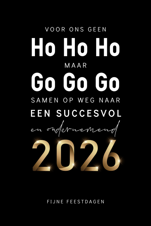 Go go go zakelijke kerstkaart met krijtbord achtergrond