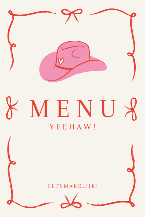 Menukaart 21 diner cowgirl