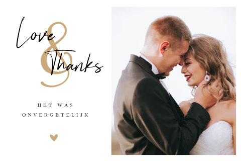 Foto bedankkaart Celebration Symbols met EN-teken en ringen