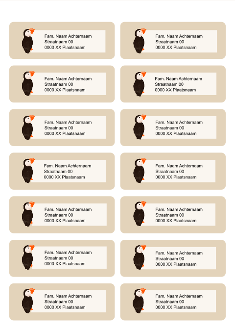 Papegaaiduiker adressticker