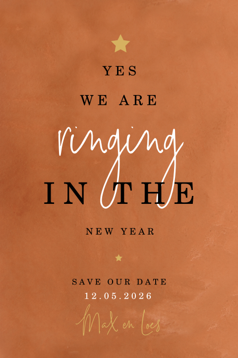 Hippe Save the Date kerstkaart met aquarel