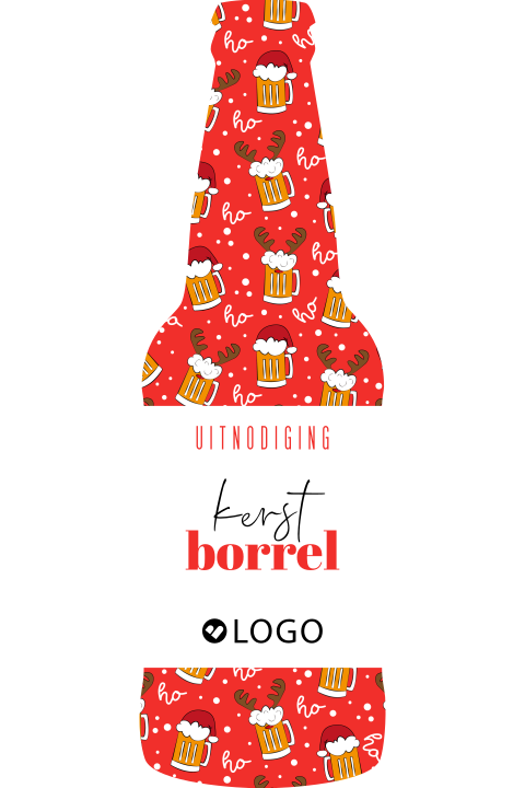 Bierfles vorm zakelijke uitnodiging kerstborrel