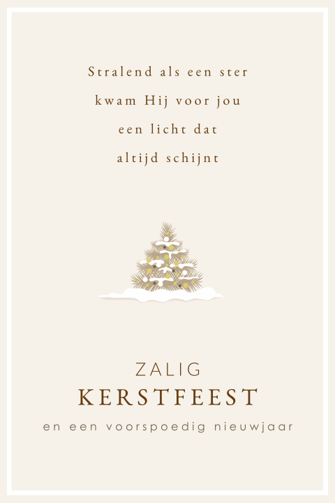 Christelijke kerstkaart kerstwens dennenboom