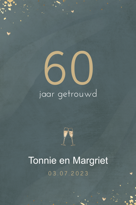 Rustige 60 jaar getrouwd uitnodiging