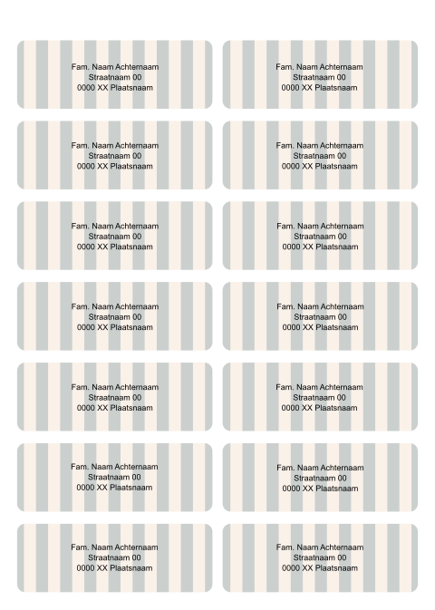 Basic adresstickers met strepen