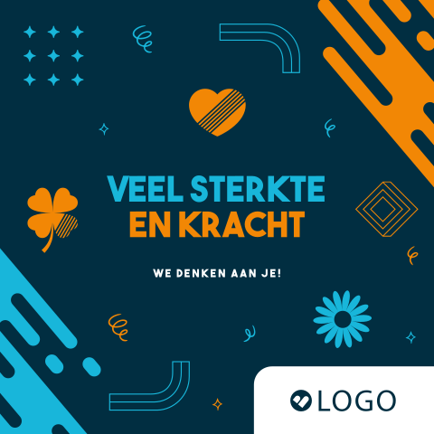 Zakelijke sterkte wenskaart met klavertje vier en hart