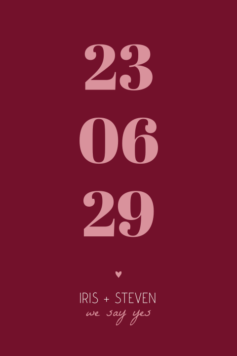 Kleurrijke trouwkaart met trouwdatum