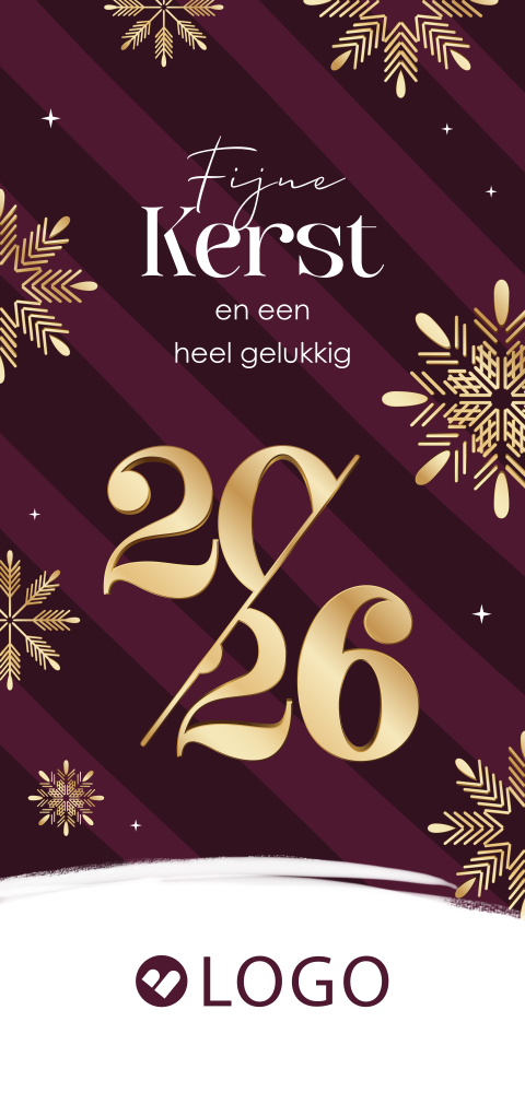 IJskristallen goudlook zakelijke kerstkaart met logo