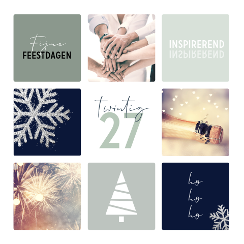 Stijlvolle zakelijke kerstkaart met verschillende vakken