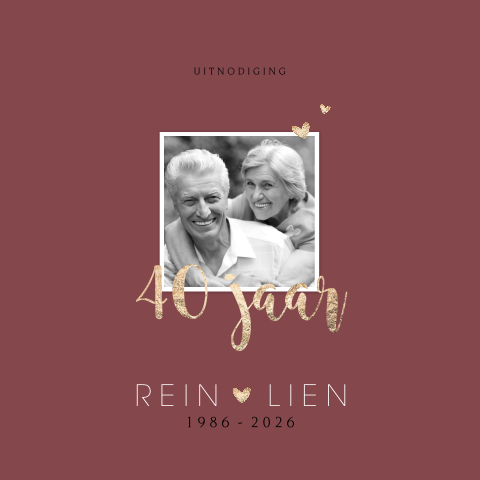 40 jaar getrouwd uitnodiging met foto