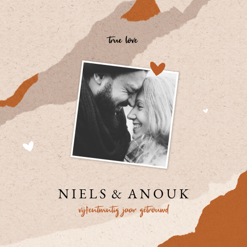 25 jaar getrouwd met foto en kartonlook