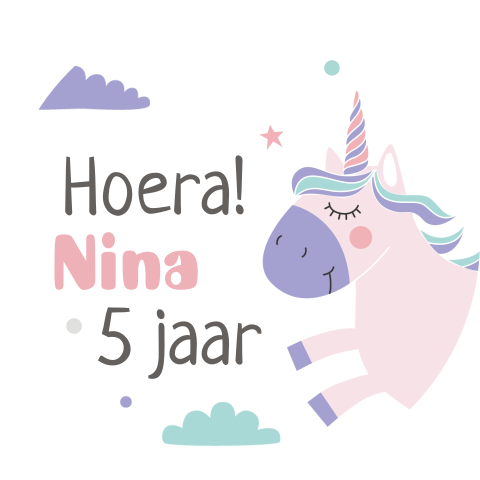 Eenhoorn labeltje traktatie kind (per 16 stuks)
