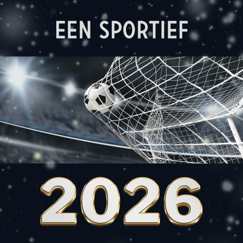 Voetbal zakelijke kerstkaart met jaartal en foto