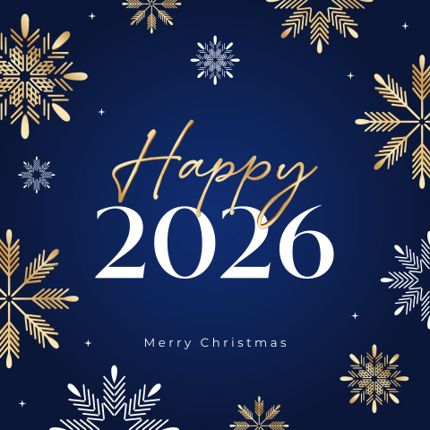 Goudlook met ijskristallen zakelijke kerstkaart 2026