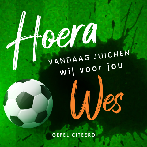 Stoere voetbal verjaardagskaart met naam