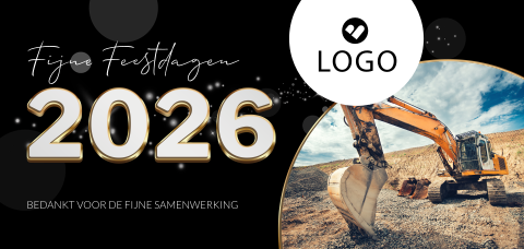 Grondwerk met logo en foto zakelijke kerstkaart