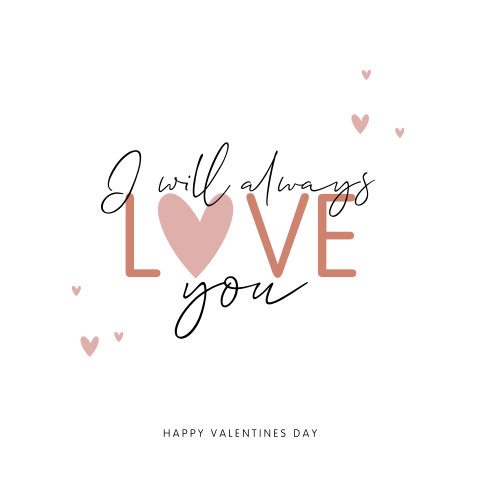 Cleane Valentijnskaart met love en hartjes