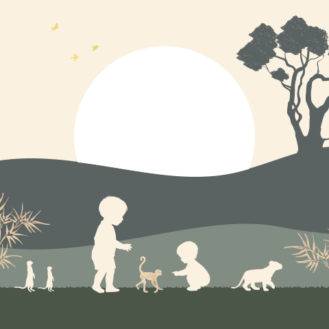 Geboortekaartje broertje met safari dieren, uitsnede en luxe folie
