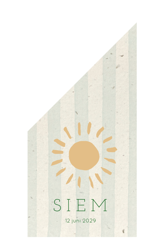 Vrolijke geboortevlag met zon en strepen voor een jongen